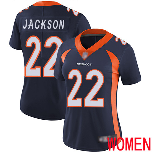 Women Denver Broncos #22 Kareem Jackson Navy Blue Alternate Vapor Untouchable Limited Player Football NFL Jersey->women nfl jersey->Women Jersey